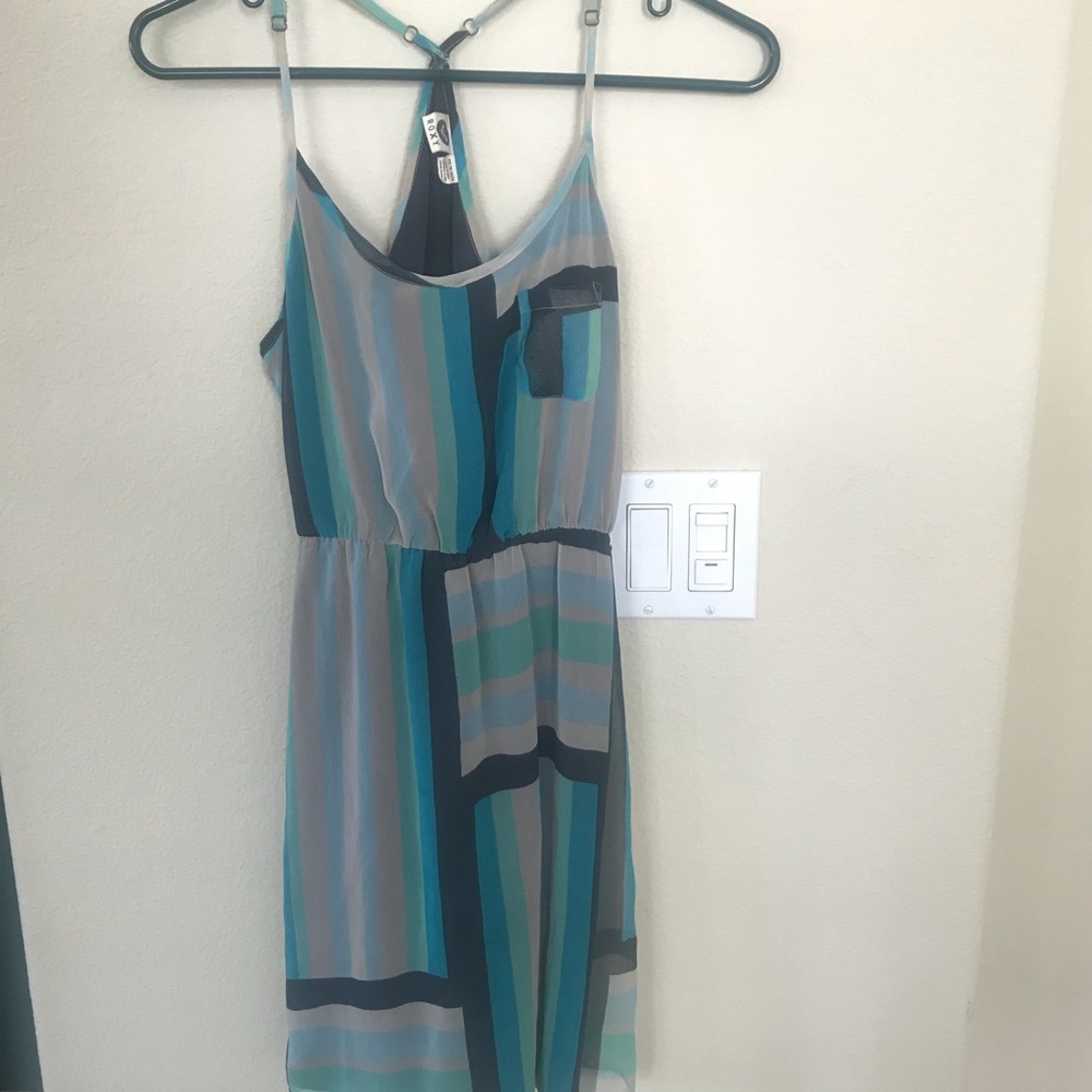 ❤️ROXY SUMMER SEA COLOR CHIFFON CASUAL DRESS XS